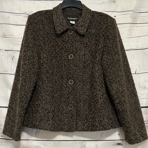 Requirements | Vintage Women's Tweed Brown Jacket Size 16 Made in USA